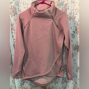 Athleta Sz Small Sweatshirt Pink Cozy Karma Asym Pullover